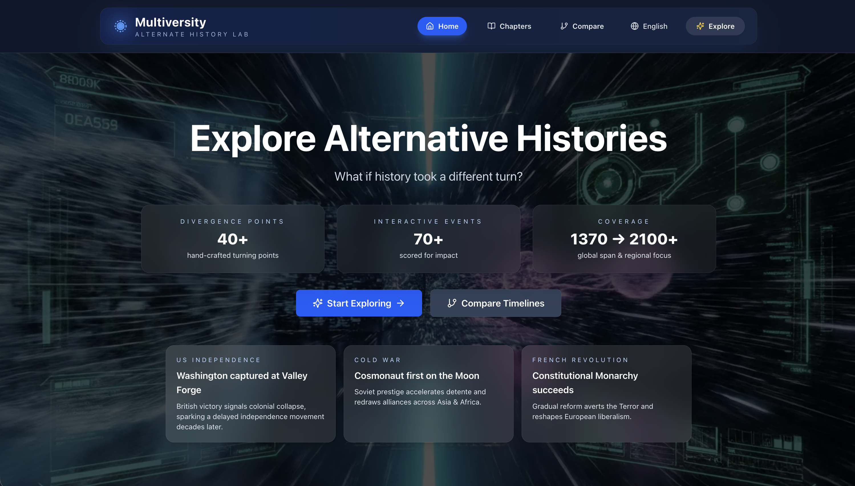Multiversity Main Interface